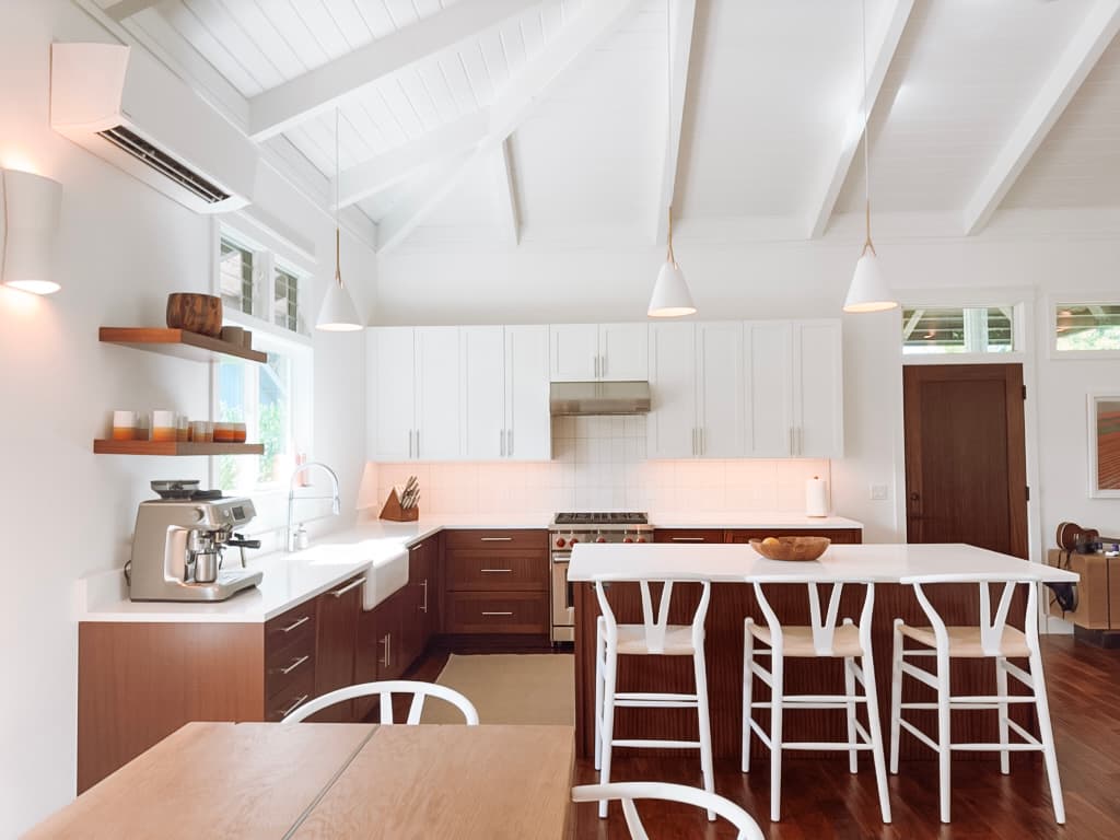 Hanalei main house kitchen and living